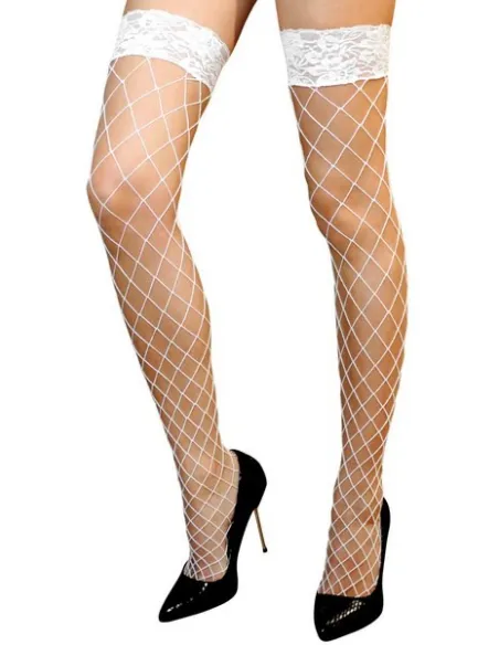 BAS AUTOFIXANT EN FILET BLANC - du desir au plaisir