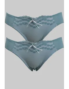 lot de 2 slip gris - du desir au plaisir