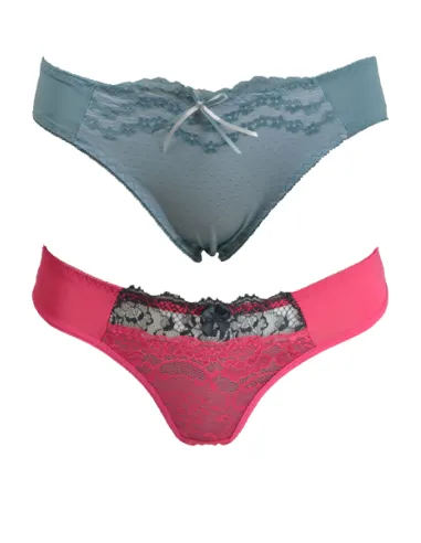 lot de 2 SLIP ROUGE ET BLEU - du desir au plaisir