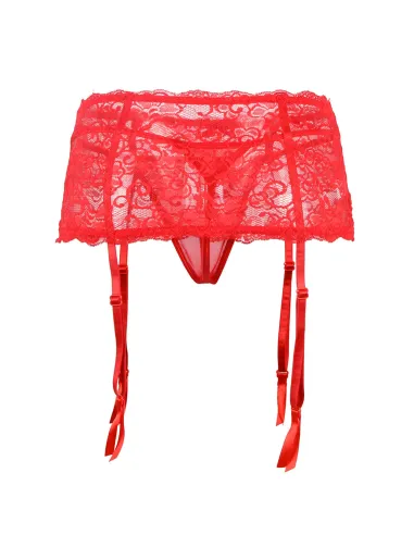 Porte-jarretelles dentelle rouge et string.

Un porte-jarretelles en dentelle rouge très élégante et en forme de bandeau su