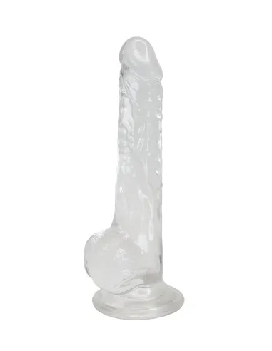 Gode ventouse testicules jelly transparent 18 cm - Du Desir Au Plaisir