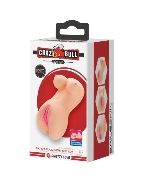 Mini buste masturbateur réaliste 2 orifices vagin et anus - Crazy Bull - Du Desir Au Plaisir